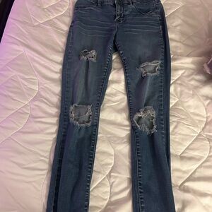 PacSun Blue Skinny Distressed Jeans